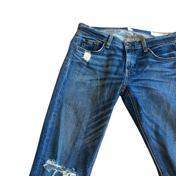 Rag & Bone Dre Skinny Jeans Mable Wash Denim Distressed Raw Hem Size 27 Women's - Picture 4 of 11